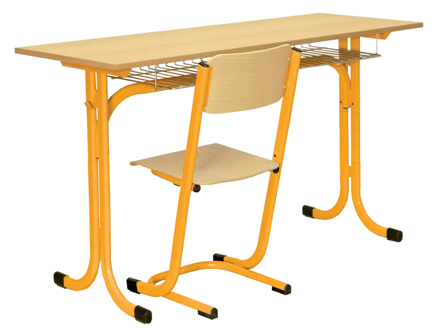 OTAKAR 2, lavice 2-místná stavitelná, velikost 4 - 7, koš RAL 1028 - žlutá